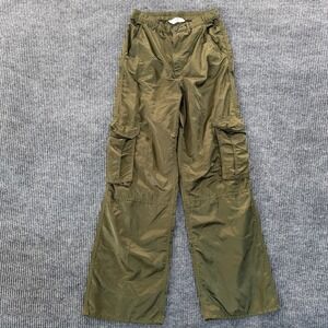 H&M Cargo Parachute Pants Size 20 Juniors Kids 14Y Olive Green Utility Poly LH02